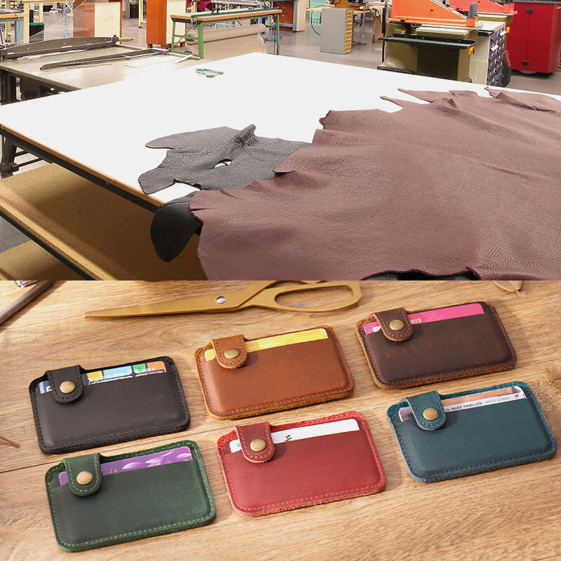 Men Genuine Leather Vintage Multi-Card Slots Bus Card Holder Mini Small Wallet