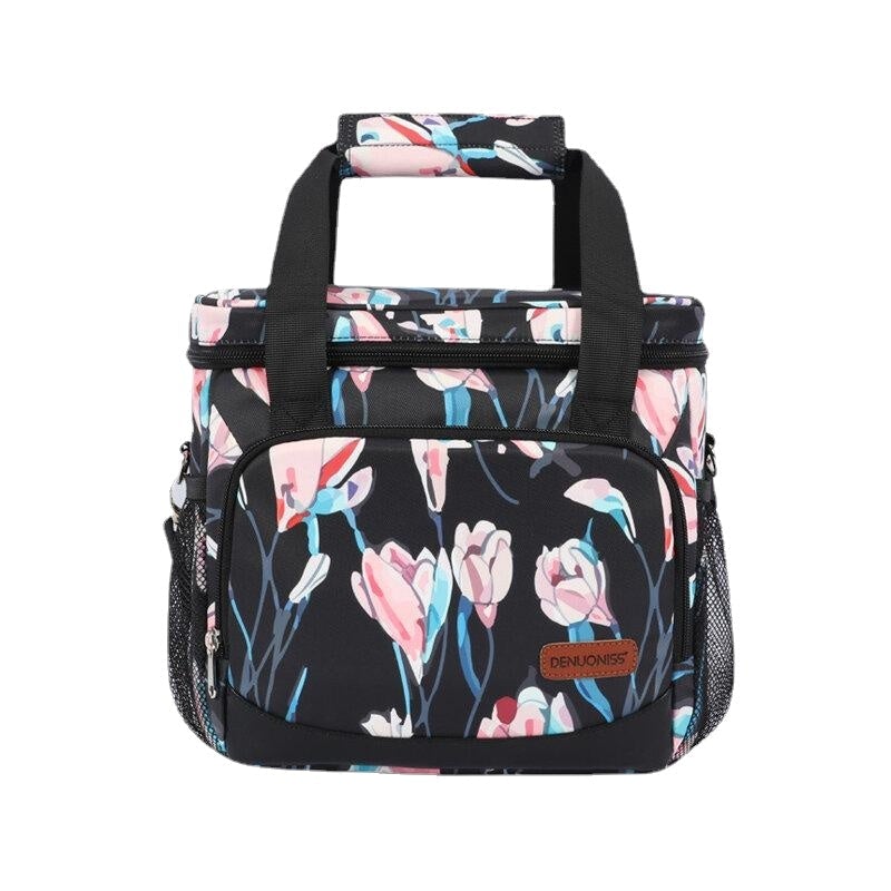 Women Multifunction Waterproof Print Lunch Box Crossbody Bag