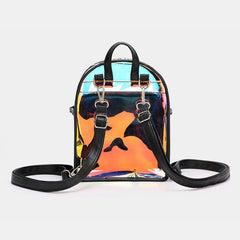 Women 2Pcs Transparent Jelly Multi-carry Mini Backpack Crossbody Bag Handbag