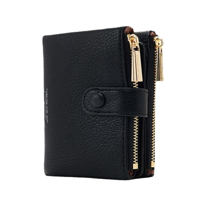 Women PU Leather Multi-slot Hand Carry Short Wallet Clutch Purse