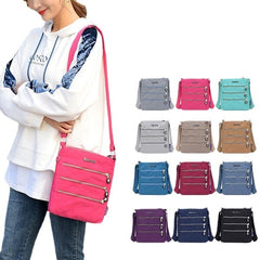 Women Nylon Multi-pocket Leisure Crossbody Bag Solid Shoulder Bag