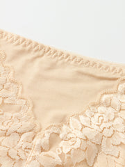 3PcsWomen Lace Trim Modal Silk Seamless Antibacterial Thin Panties