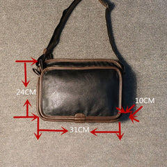 Men Casual Soft Leather Back Anti-theft Pocket Crossbody Bags Messenger Shoulder Bag