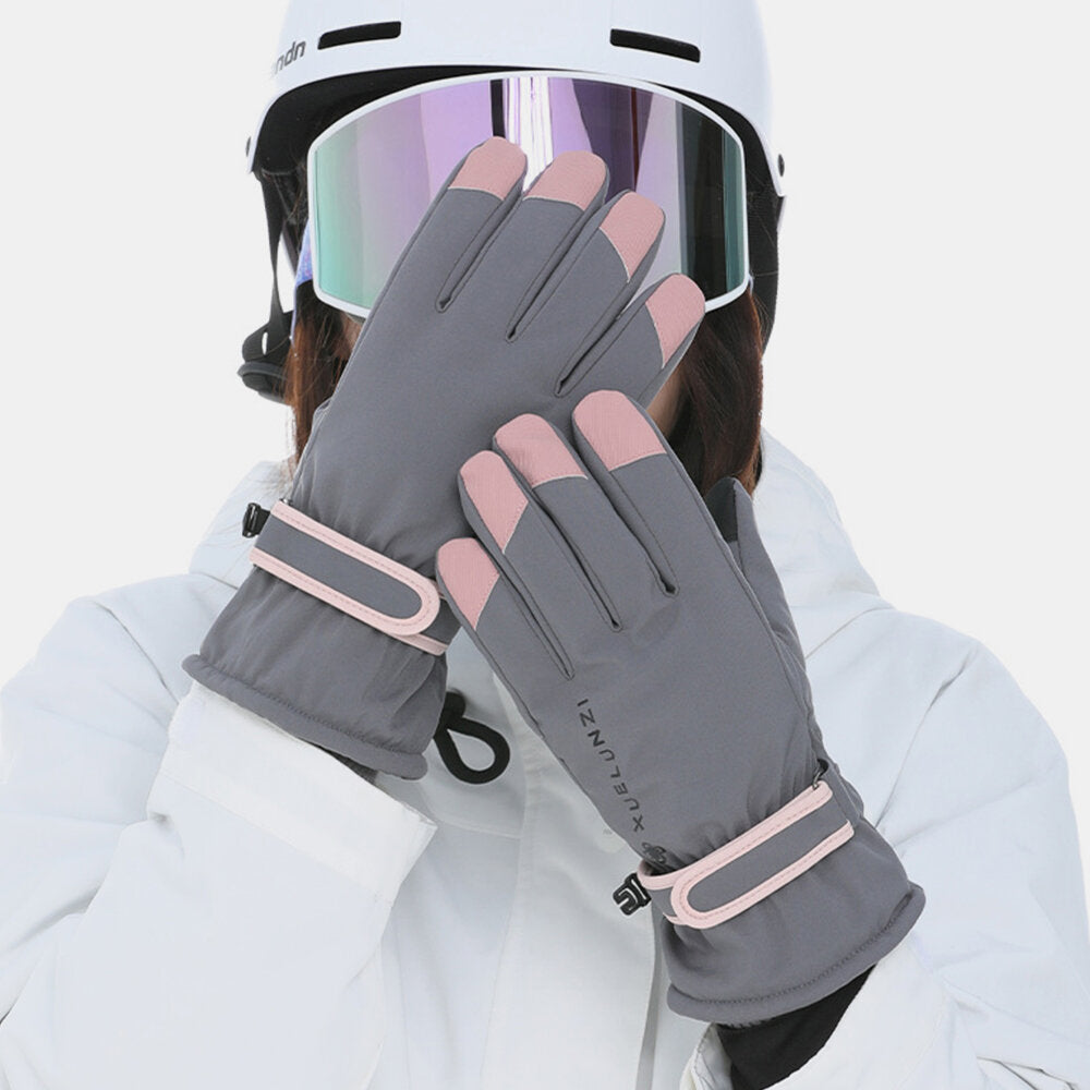 Women Screentouch Windproof Waterproof Riding Skiing Warm Sport Full-finger Gloves