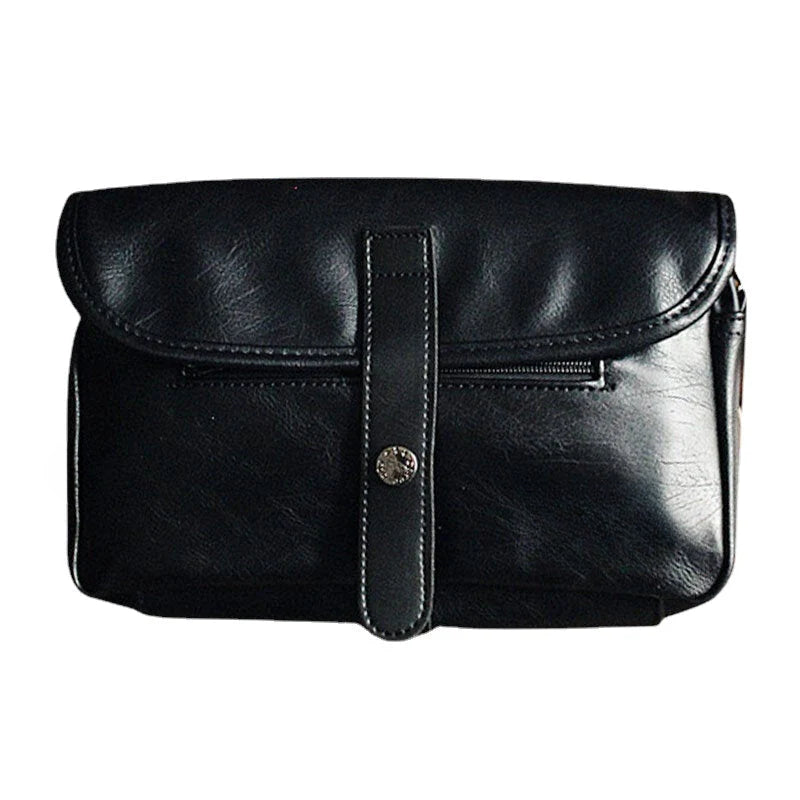 Men's PU Leather Crossbody Bag - Large Capacity Travel Shoulder Bag