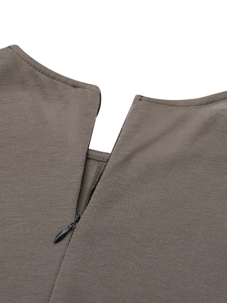 Elasticated Halon Solid Jumpsuit With Pockets For Women