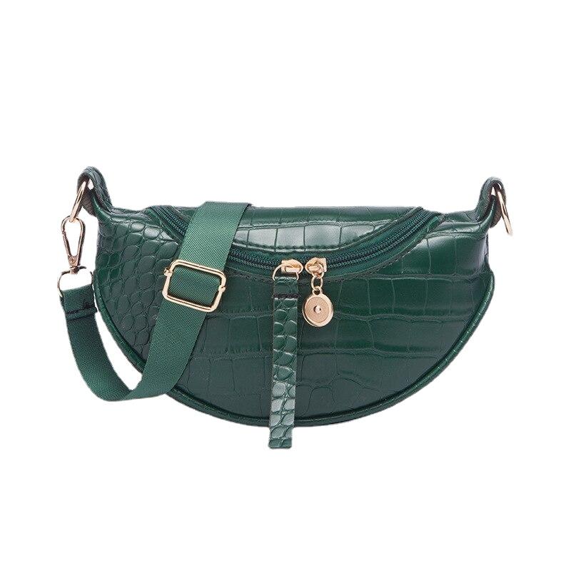 Casual Waterproof Women's Zippered Leather Waist Packs With Adjustable Belt