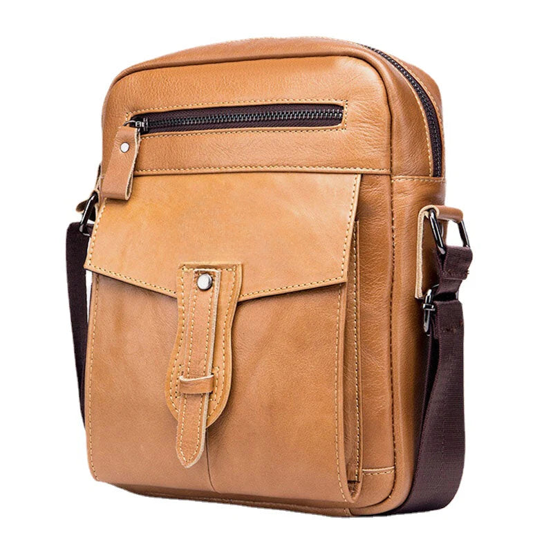 Men's Genuine Leather Retro Business Crossbody Shoulder Bag