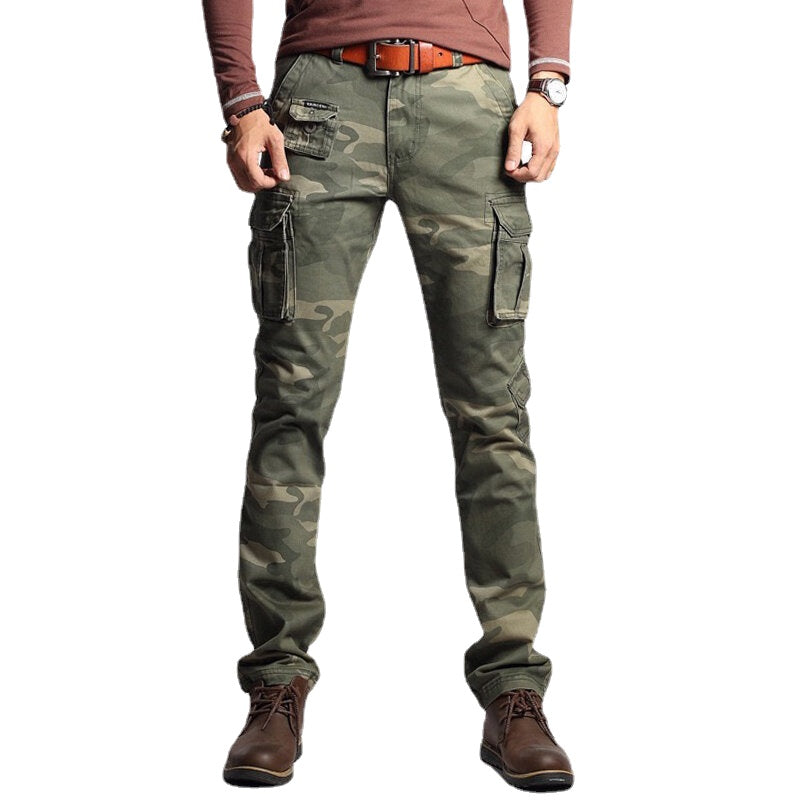 Men's Fashion Cargo Pants Multi Pockets Outdoors Camo Style Casual Cargo Pants