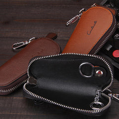 Men Genuine Leather Vintage Outdoor Casual Key Bag