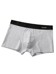 Mens Cotton Solid Color 4 Pieces Slim Fit Breathable Thin U Convex Pouch Boxers