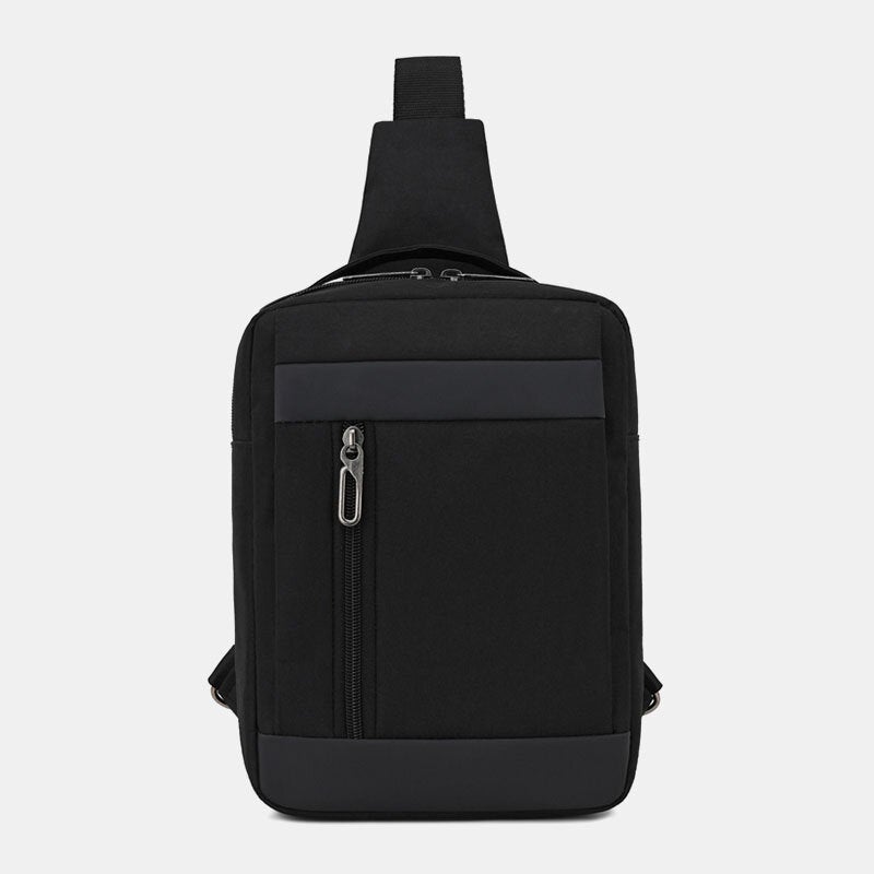 Men Oxford Large Capacity Chest Bag Casual Multifunction Earphone Hole Design Crossbody Bag Shoulder Bag