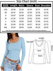 Womens Long Sleeve Shirts Crop Tops Basic Double Layering Tight Slim Fit T Shirts Winter Clothes