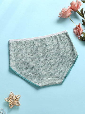 1Pcs Women Cotton Pinstripe Graphics Cozy Breathable High Waisted Panties