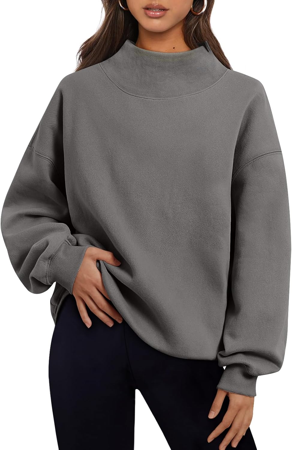 Womens Oversized Sweatshirts Turtleneck Pullover Long Sleeve Hoodies Tops Fall OutfitsClothes