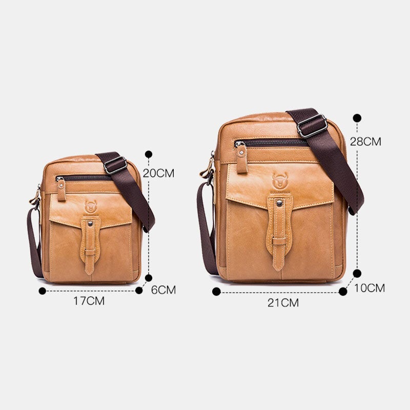 Men Genuine Leather Multi-pocket Anti-theft Crossbody Bag Shoulder