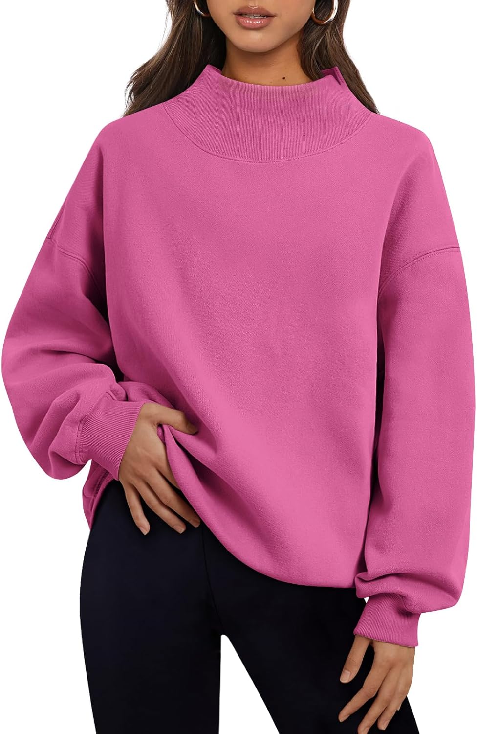 Womens Oversized Sweatshirts Turtleneck Pullover Long Sleeve Hoodies Tops Fall OutfitsClothes