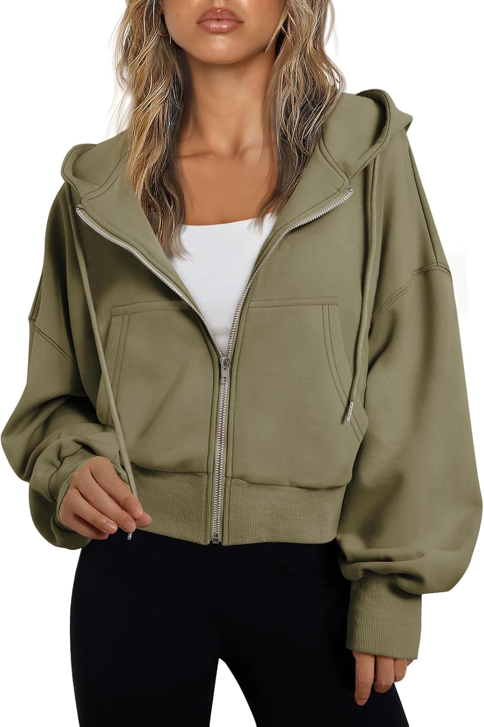 Women’s Full-Zip Hoodie with Fleece Lining – Cozy, Lightweight, Casual Fall and Winter Sweatshirt – Soft, Breathable Hoodie Jacket with Drop Shoulder & Slight Stretch