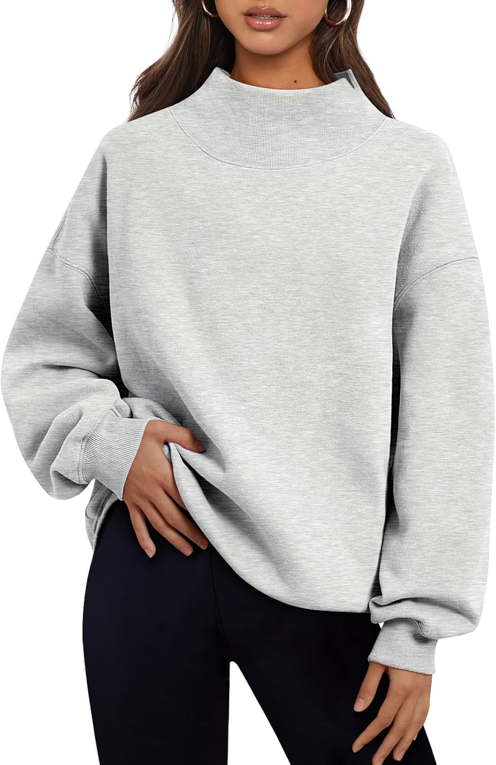 Womens Oversized Sweatshirts Turtleneck Pullover Long Sleeve Hoodies Tops Fall OutfitsClothes