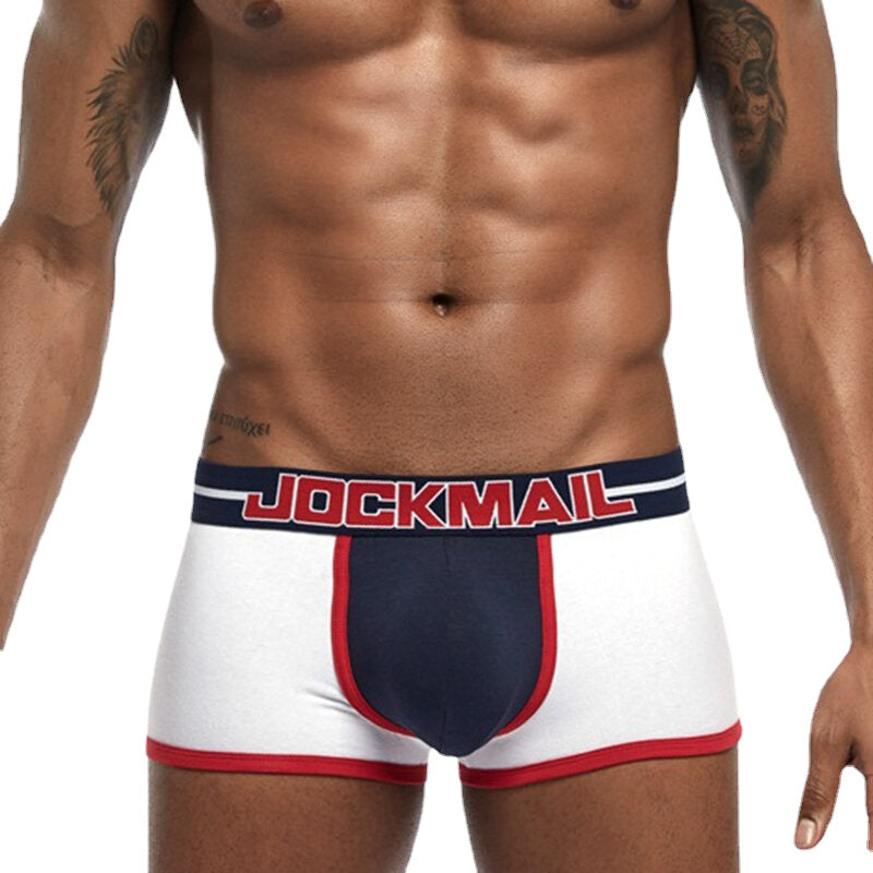 Mens Cotton Breathable Pads Hip Lifting Underwear Patchwork U Convex Sport Boxers