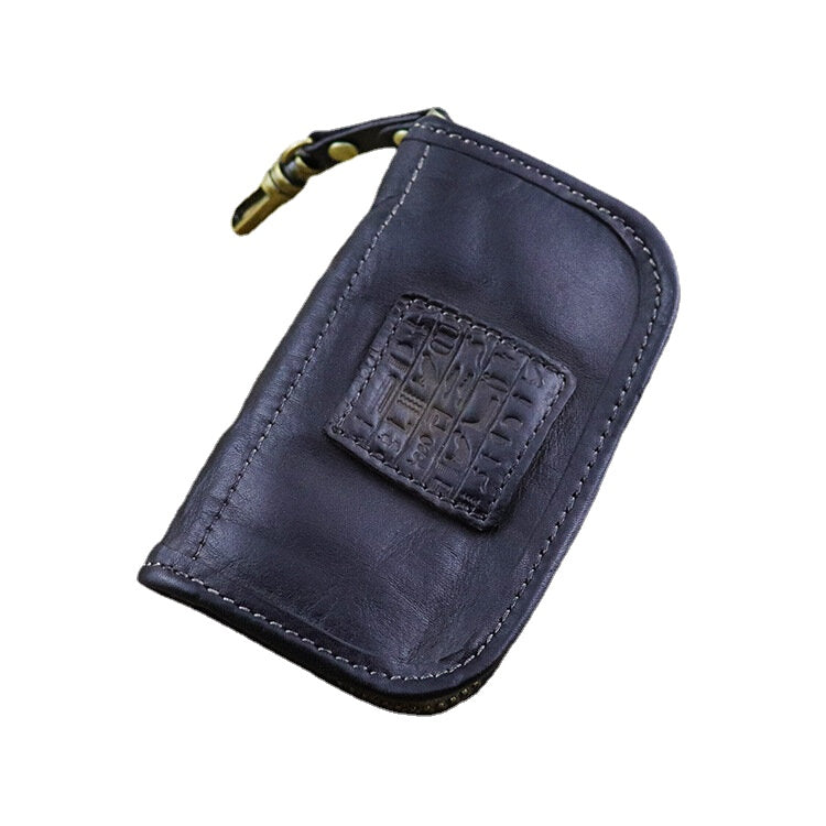 Men Genuine Leather Vintage Key Bag Wallet  Money Clip