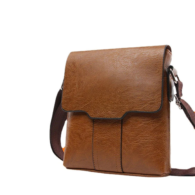 Men's PU Leather Crossbody Shoulder Bag - Casual & Stylish