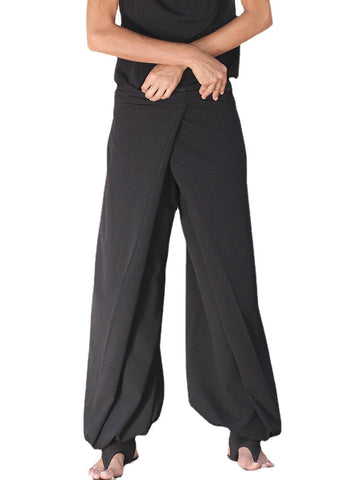 Women Pasteable Loose Pants Irregular Casual Gong Fu Trousers