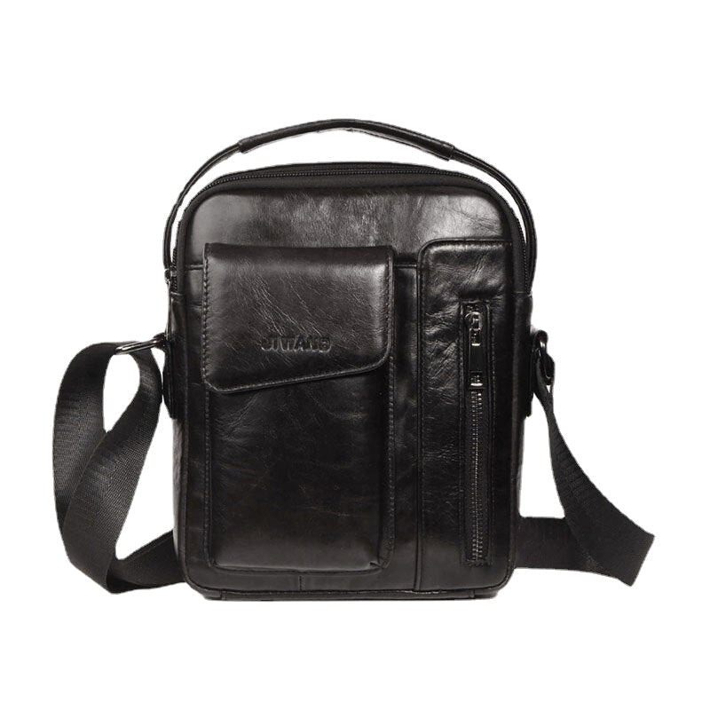 Men Vintage Genuine Leather Crossbody Bag Shoulder Business