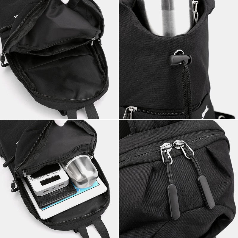 Men Large Capacity Independent Water Cup Bag Chest Bag Oxford Multifunction Breathable Shoulder Bag Crossbody Bags