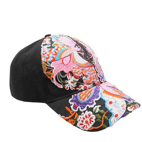 Women Sunscreen Sun Hat Fashion Flower Embroidery Duck Hat Baseball Cap