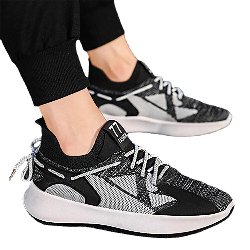 Men's Running Shoes Shock Absorption Ultralight Breathable Comfortable Sports Sneakers Walking Flying Woven Casual Shoes