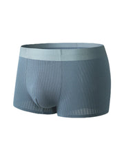 Mens Cotton Seamless Breathable Antibacterial Solid Home U Convex Pouch Boxers