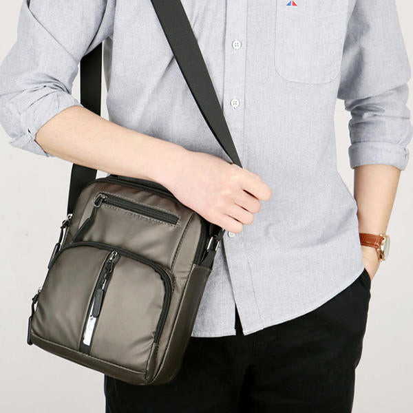 Men's Waterproof Oxford Business Crossbody Bag with Multi-Pockets