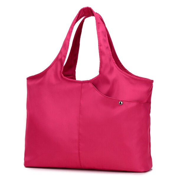 women nylon handbag solid tote bag multi pocket shopping bag