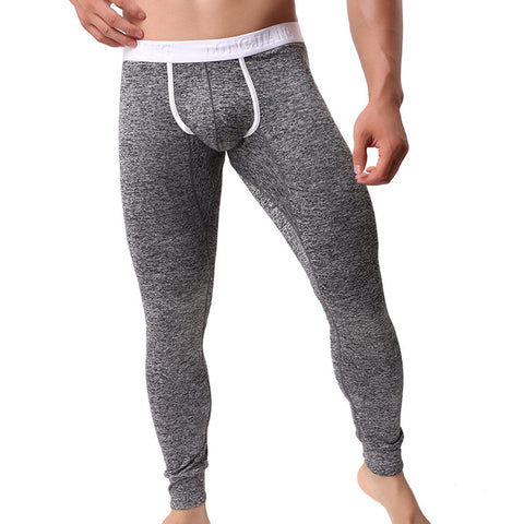 Men Thermal Tights Elastic U Convex Pouch Sleepwear Fitness Long Johns