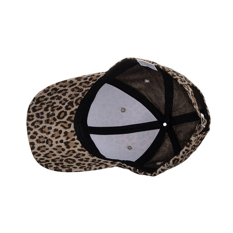 Unisex Polyester Mesh Leopard Stitching Outdoor Breathable Hip Hop Sunshade Baseball Cap Fashion Sunhat