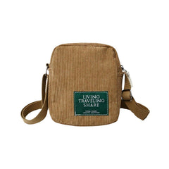 Unisex Corduroy Retro Mini Universal Outdoor Phone Bag Crossbody Shoulder