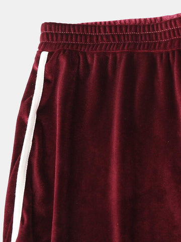 Women Plus Size Solid Velvet Kangaroo Pocket Hoodie Loose Shorts Home Casual Pajamas Set