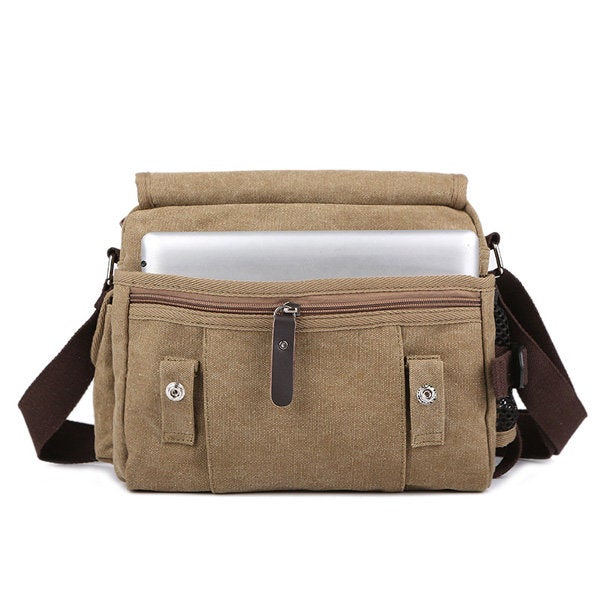 Canvas Outdoor Travel Leisure Shoulder Men Women Retro Capacity Crossbody Bag