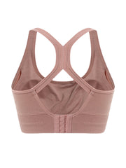 Women Solid Color Seamless Wireless Back Closure Yoga Sport Bra