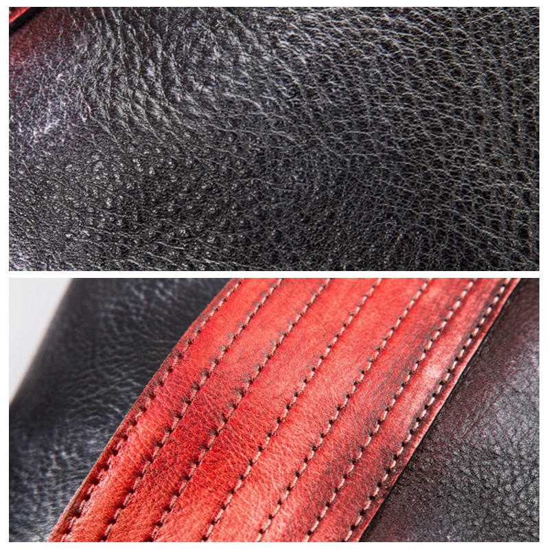 Women Retro Genuine Leather Vintage Craft Hand-brushed Backpack