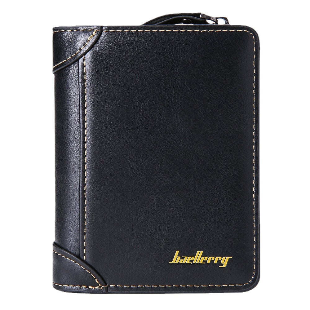 Men Faux Leather Causal Business Zipper Coin Wallet