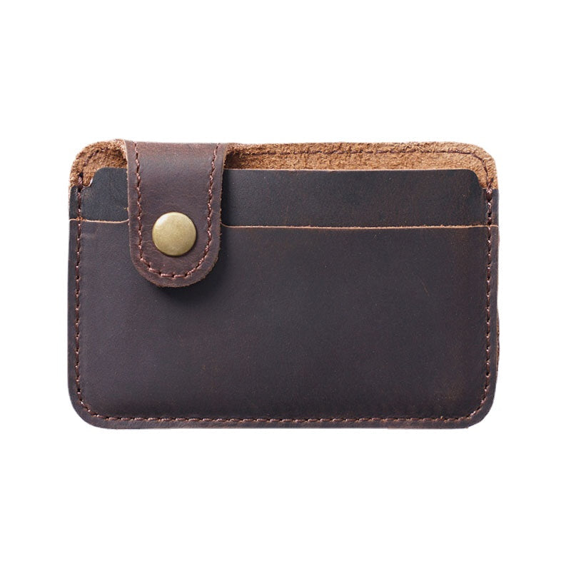 Men Genuine Leather Vintage Multi-Card Slots Bus Card Holder Mini Small Wallet