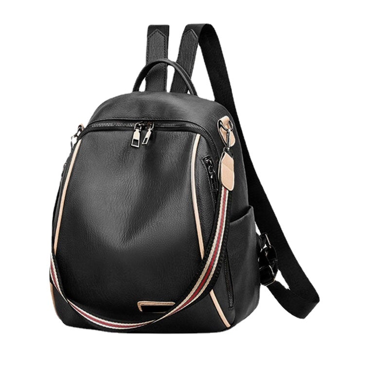 Women PU Leather Multi-carry Casual Outdoor School Backpack Shoulder Bag