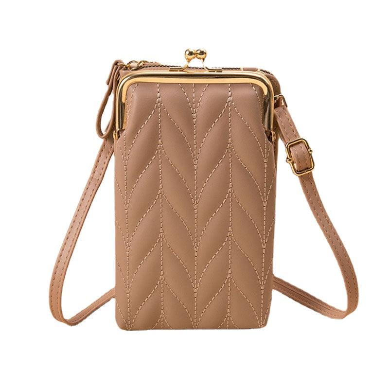 Women Faux Leather Fashion Multifunction Waterproof Crossbody Bag Brief Phone Bag