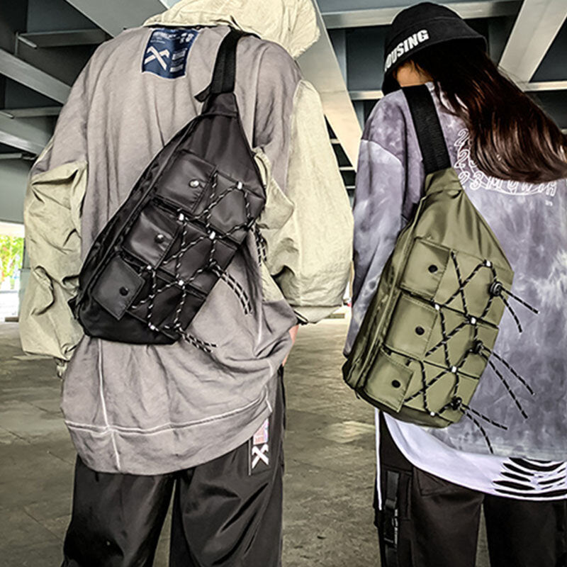 Men Women Fashion Multi-pocket Light Weight Shoulder Bag Crossbody