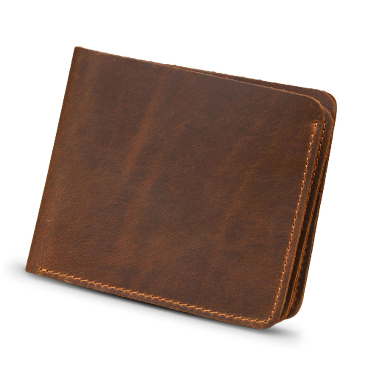 Men Genuine Leather Vintage Durable Light Weight Wallet Retro Business Tri-fold Wallet