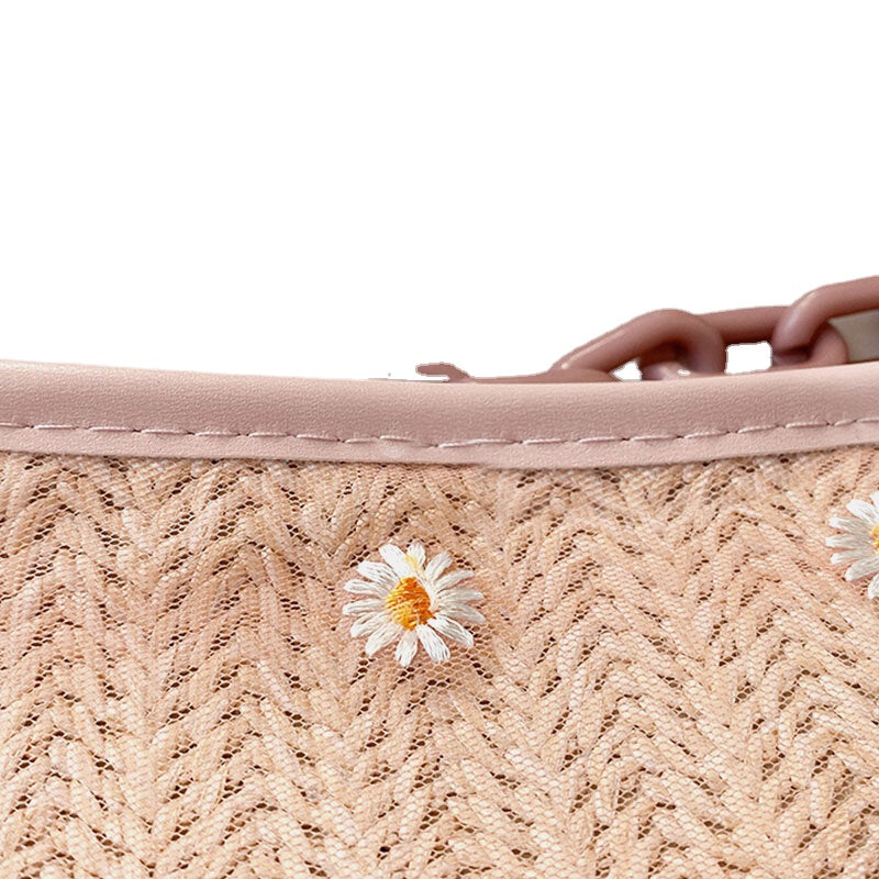 Women Travel Straw Daisy Handbag Crossbody Bag Shoulder