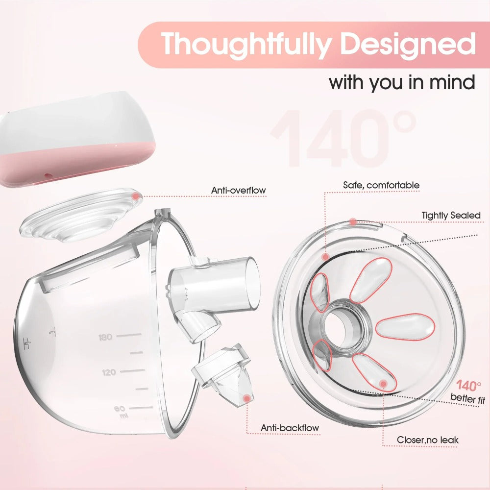 Silent Electric Wearable Breast Pump - 1200mAh USB Rechargeable, Painless Automatic Milk Extractor
