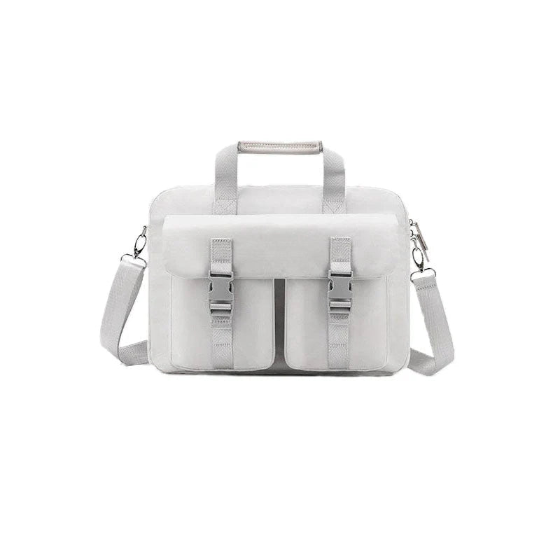 Men's Oxford Crossbody Shoulder Bag with Double Front Pockets, Large Capacity, Casual Laptop Bag